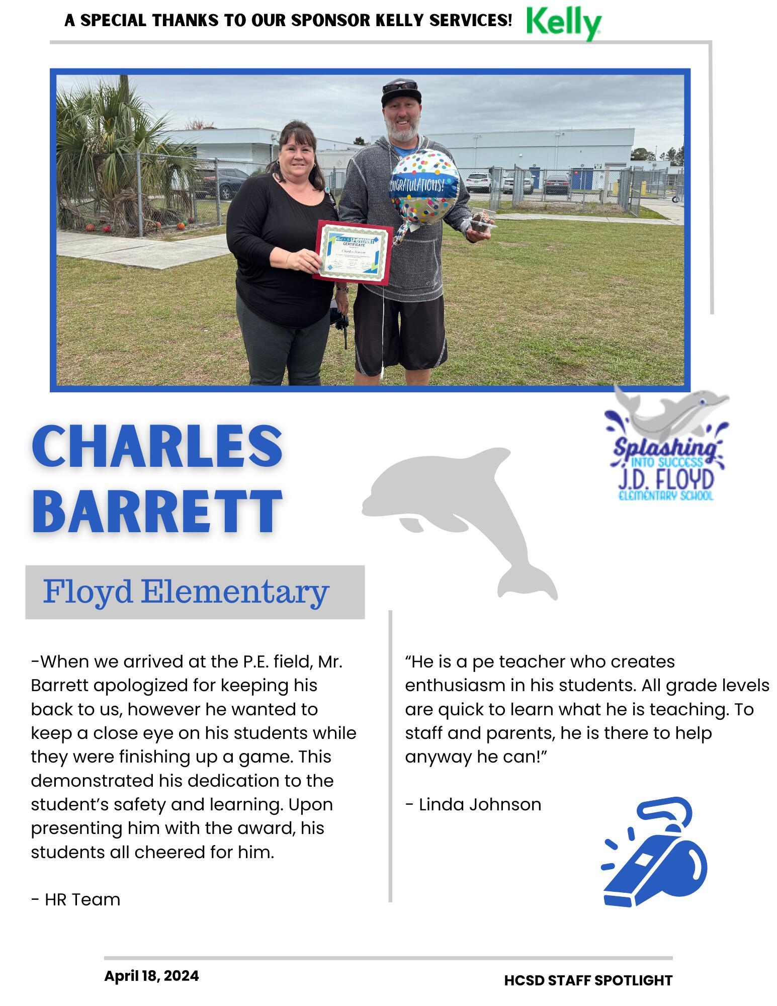 Staff Spotlight on Charles Barrett