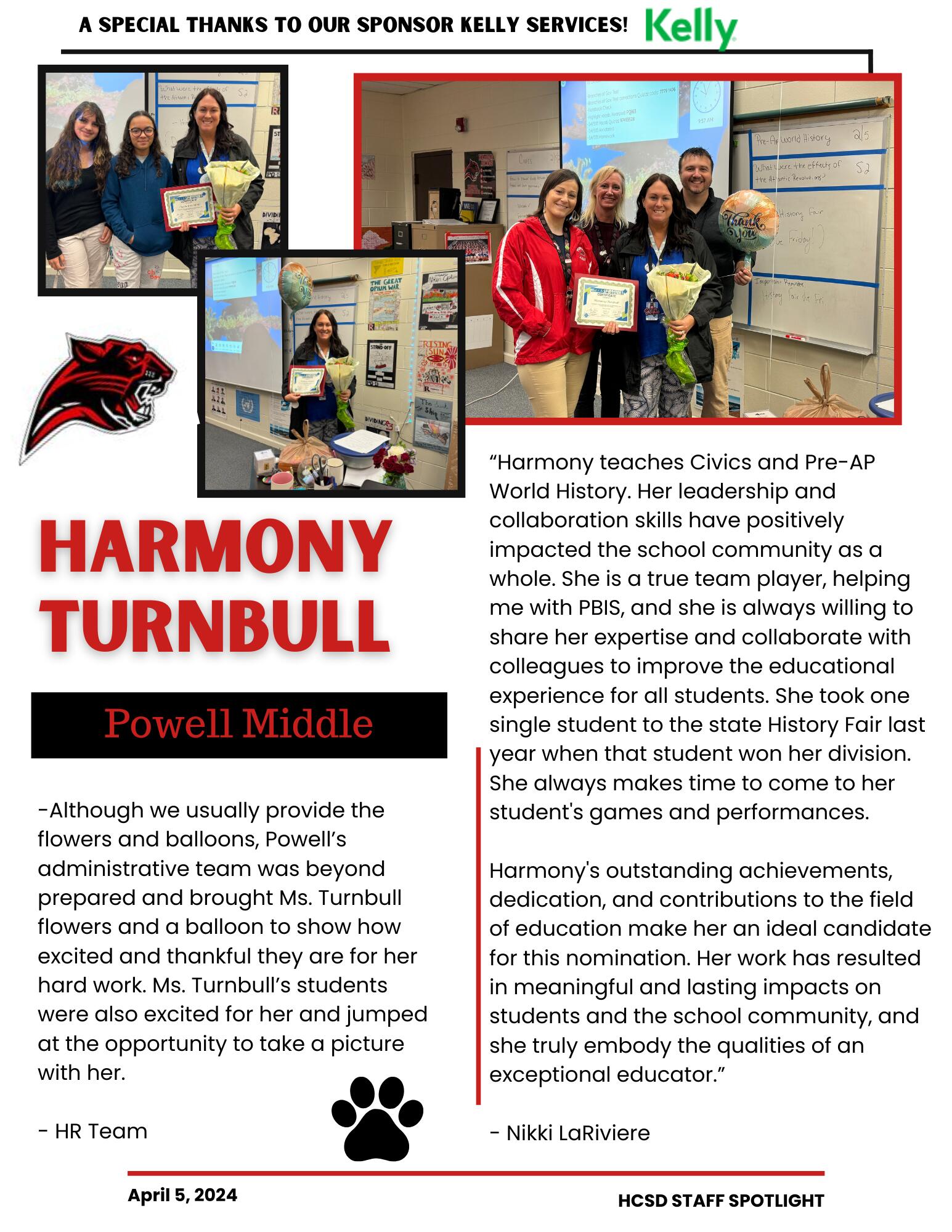 Staff Spotlight on Harmony Turnbull