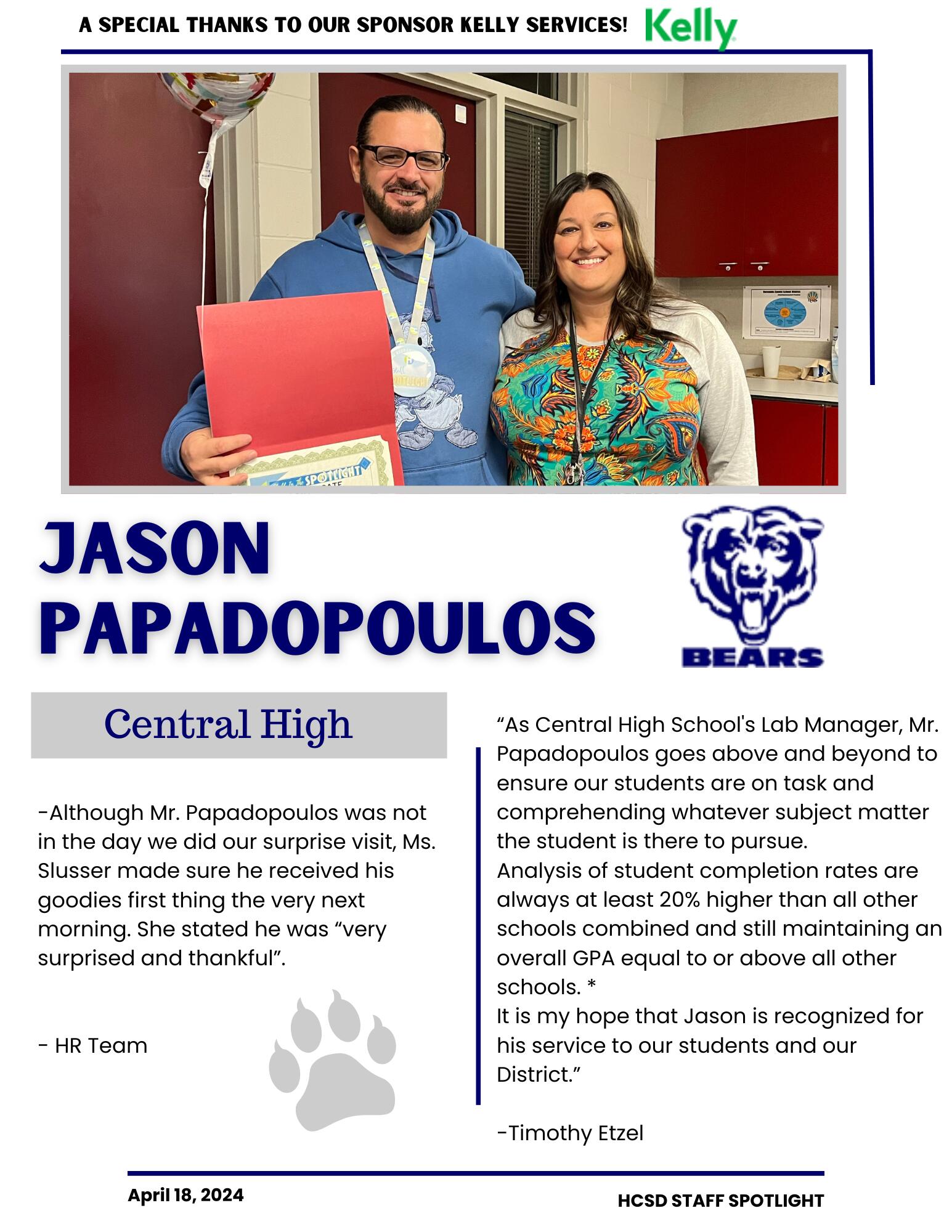 Staff Spotlight on Jason Papadopoulos