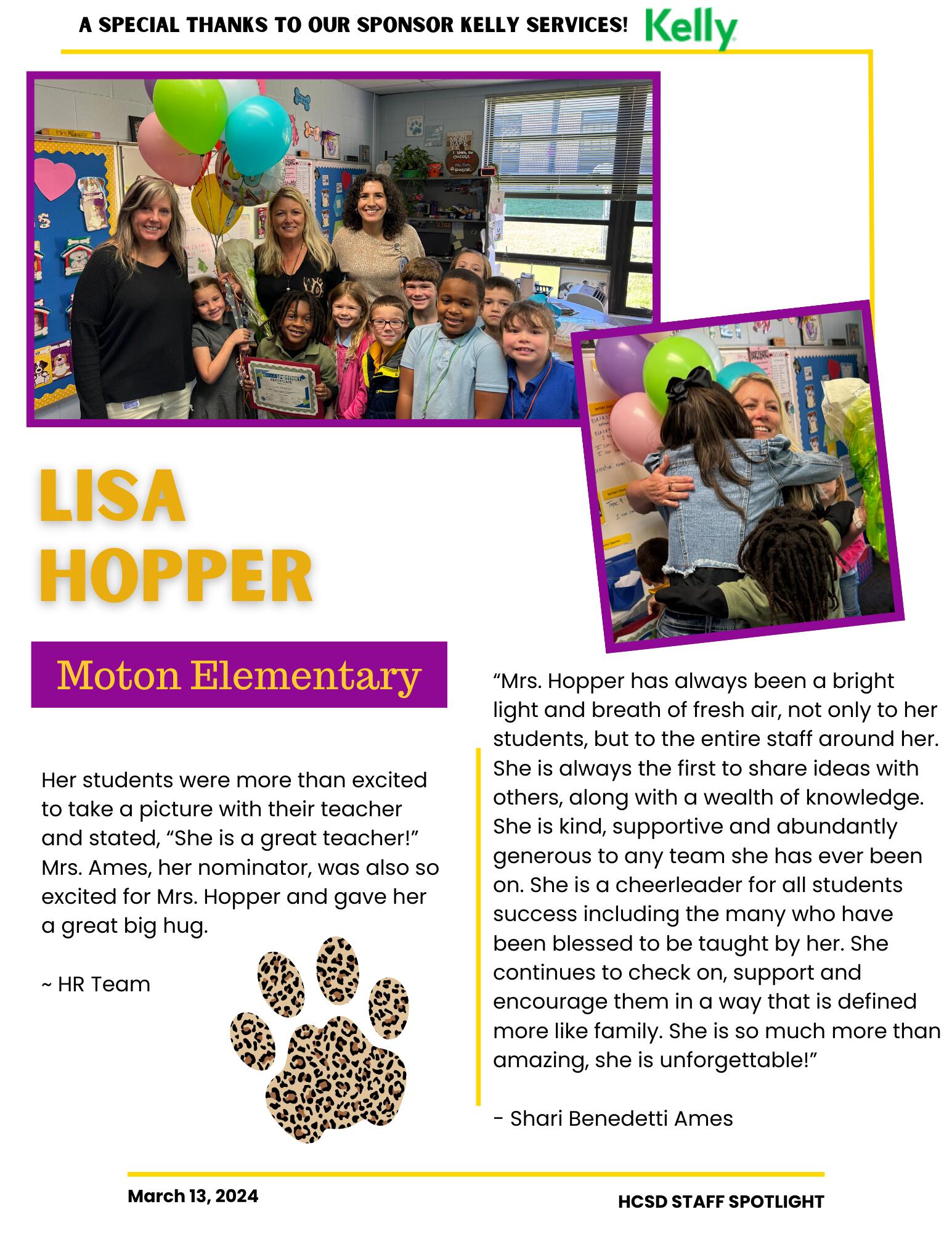 Staff Spotlight on Lisa Hopper