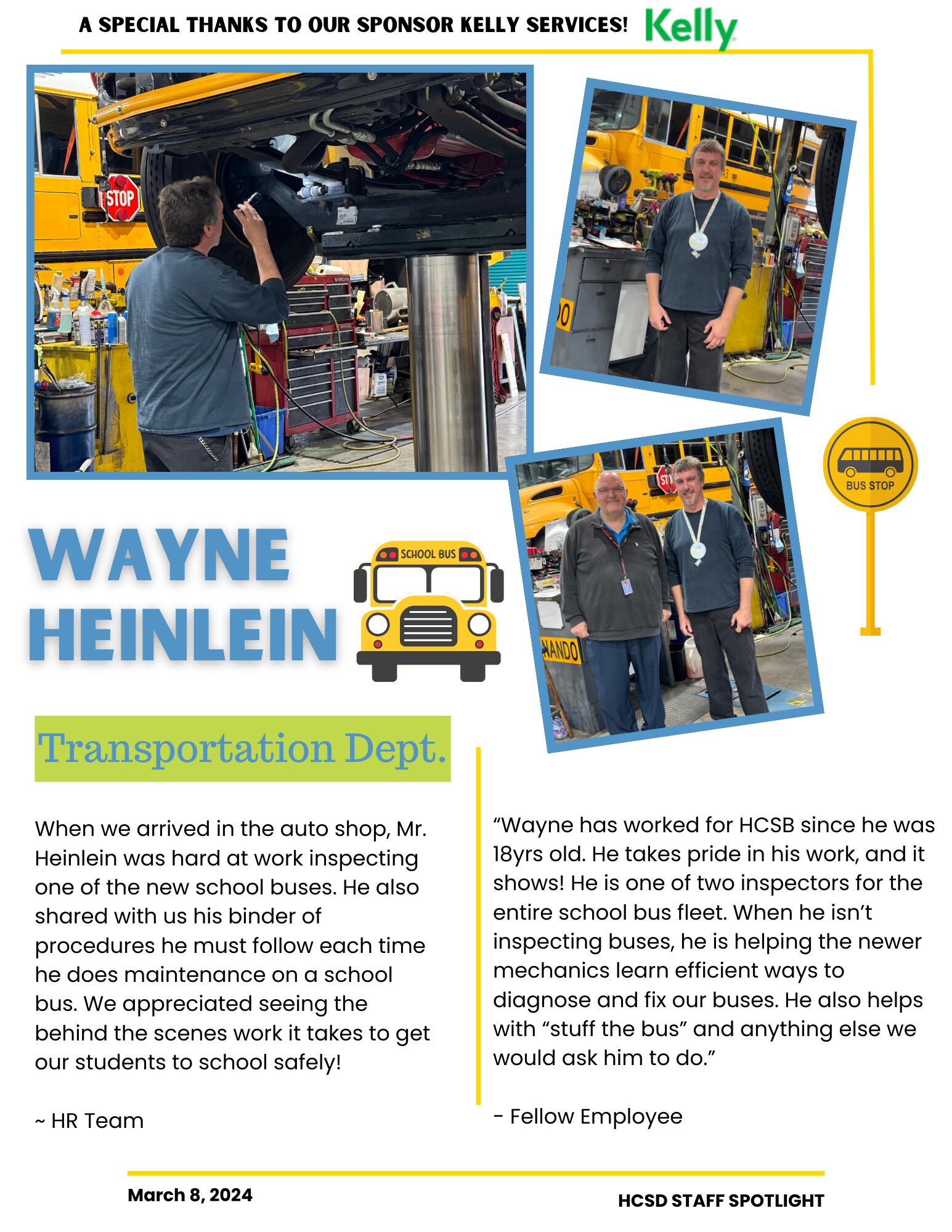 Staff Spotlight on Wayne Heinlien