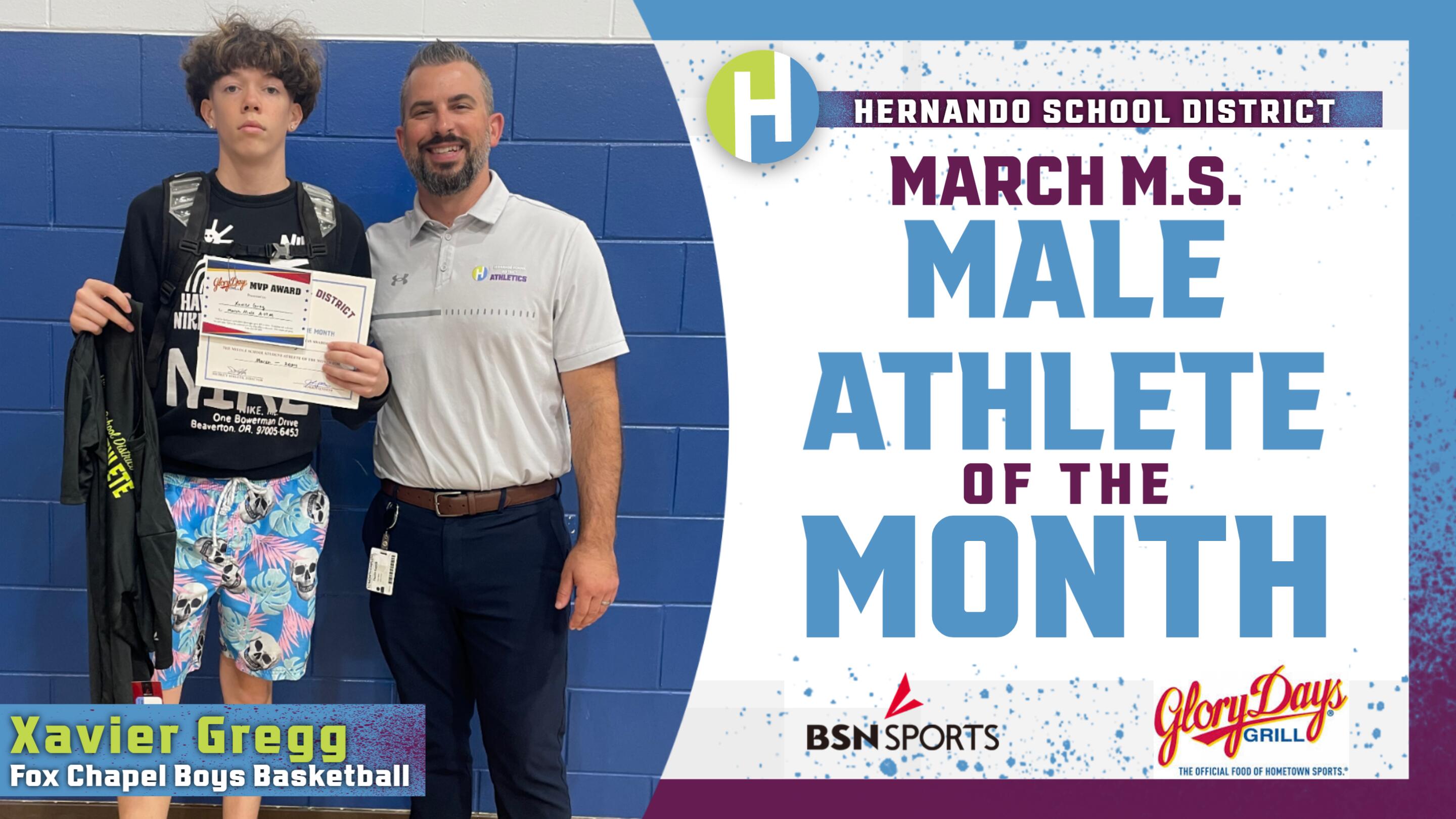 March MS Male Student-Athlete of the Month